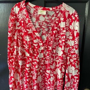 Maeve by Anthropologie red floral top